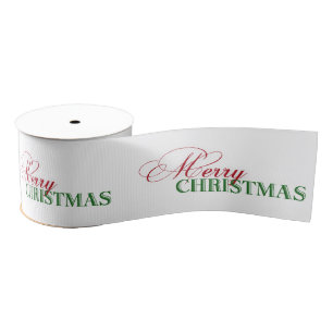 Merry Christmas Text Gift Ribbon Grosgrain Ribbon