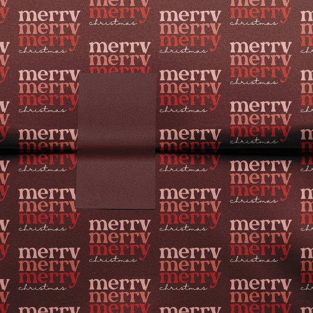 Merry Christmas Text Greeting Red Pattern Tissue Paper (Creator Uploaded)