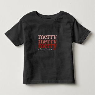 Merry Christmas Text Greeting Red Toddler T-Shirt