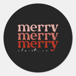 Merry Christmas Text Greeting Red Toddler T Shirt  Classic Round Sticker