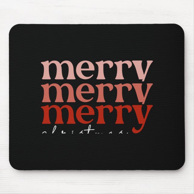 Merry Christmas Text Greeting Red Toddler T Shirt  Mouse Mat (Front)