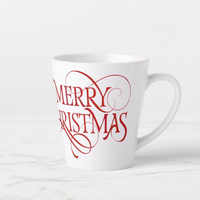 Merry Christmas text Latte Mug (Right)