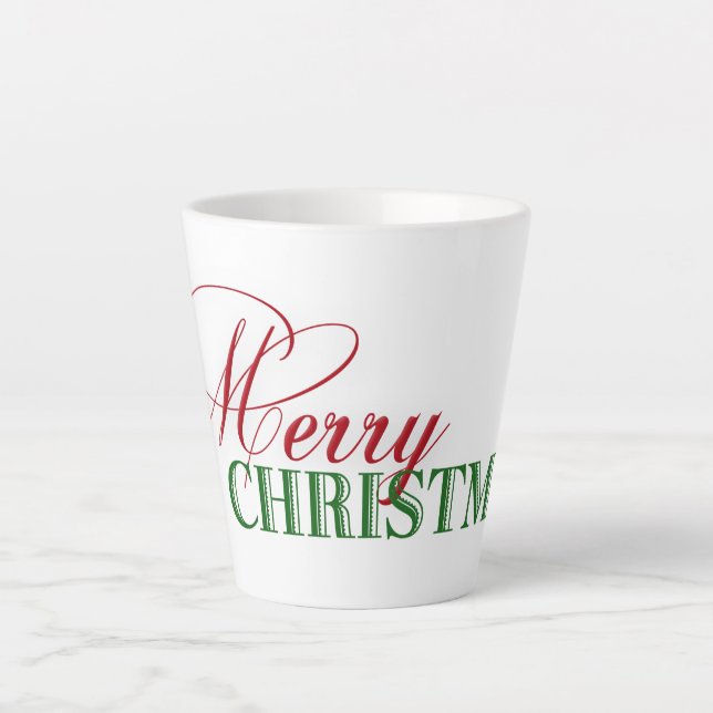Merry Christmas Text Latte Mug (Front)