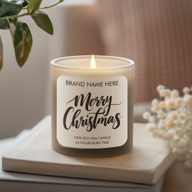 Merry Christmas Text | Modern Candle Labels (Creator Uploaded)