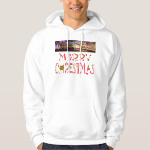 Merry Christmas Text Pattern Design: Festive  Art Hoodie