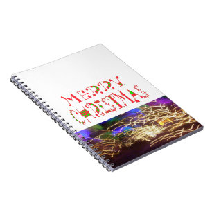 Merry Christmas Text Pattern Design: Festive  Art Notebook