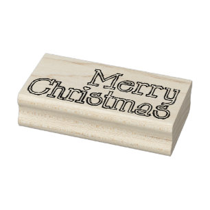 Merry Christmas Text Rubber Art Stamp