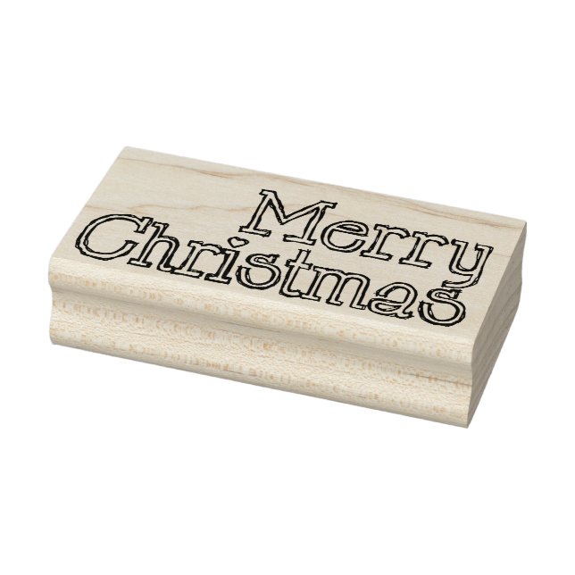 Merry Christmas Text Rubber Art Stamp (Stamp)