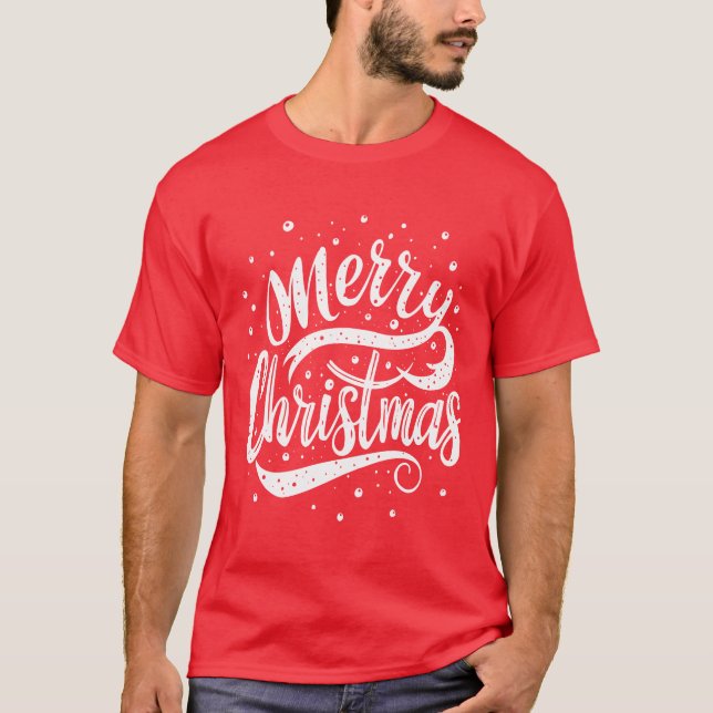 Merry Christmas Text T-Shirt (Front)