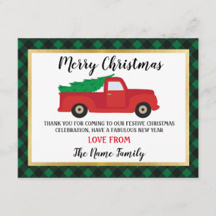 Merry Christmas Thank you Cards Holidays Truck Red