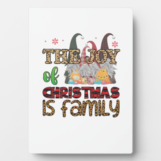 Merry Christmas The Joy Of Christmas Is Family Plaque (Front)