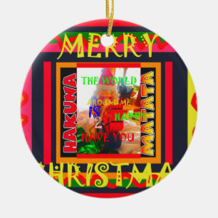 Merry Christmas The world around me is happy to ha Ceramic Tree Decoration