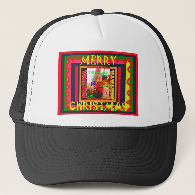 Merry Christmas The world around me is happy to ha Trucker Hat (Front)