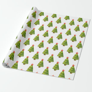 Merry Christmas theme with Stars on Christmas tree Wrapping Paper