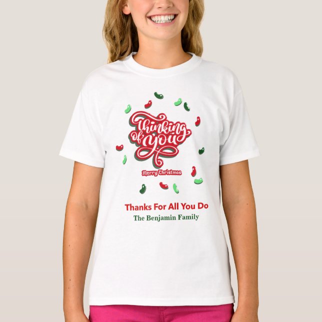 Merry Christmas Thinking Of You Custom T-Shirt (Front)
