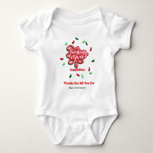Merry Christmas Thinking of You Personalise Baby Bodysuit