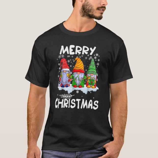 Merry Christmas Three Gnomes Merry Xmas 2022 Match T-Shirt (Front)