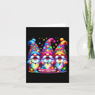 Merry Christmas Three Gnomes Xmas Family Men Women Card