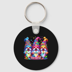 Merry Christmas Three Gnomes Xmas Family Men Women Key Ring