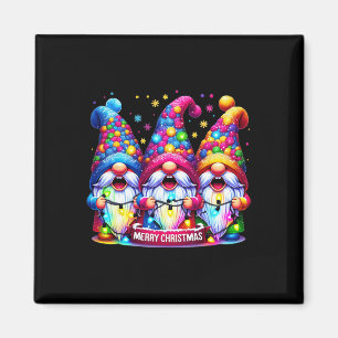 Merry Christmas Three Gnomes Xmas Family Men Women Magnet