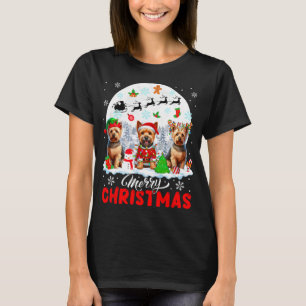 Merry Christmas Three Santa Elf Reindeer Norwich T T-Shirt