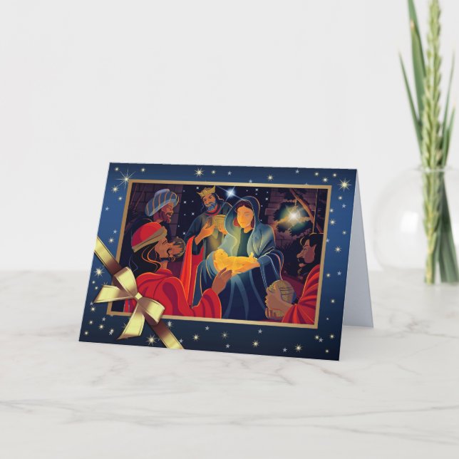 Merry Christmas. Three Wise Men  Holiday Card (Front)