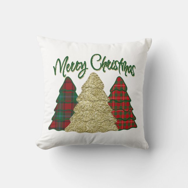 Merry Christmas Throw Pillow (Front)