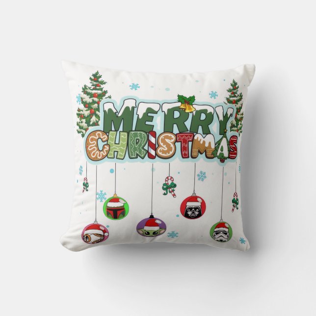 Merry Christmas Throw Pillow (Front)