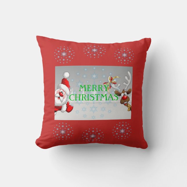 Merry Christmas Throw Pillow (Front)