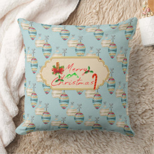 Merry Christmas Throw Pillow – Elegant Holiday Orn