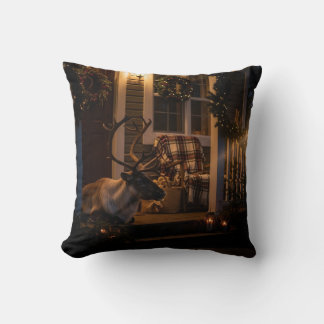Merry Christmas Throw Pillow – Reindeer