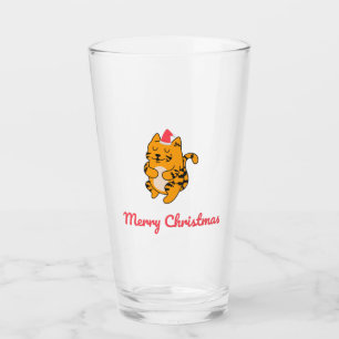 Merry Christmas Tiger Glass