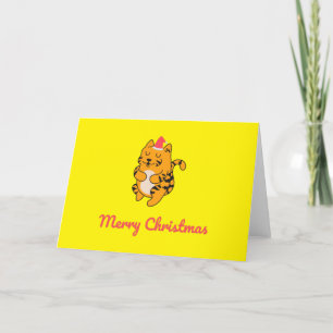 Merry Christmas Tiger Holiday Card