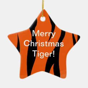 Merry Christmas Tiger Ornament