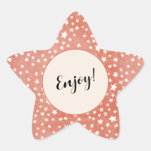 Merry Christmas Tiny White Stars Twinkling on Red Star Sticker