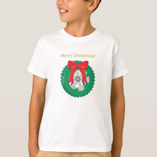 "Merry Christmas" Tire Wreath on a T-Shirt