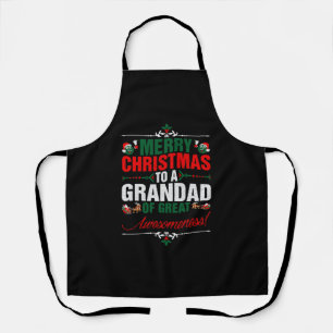 Merry Christmas To A Grandad Of Great Awesomeness Apron