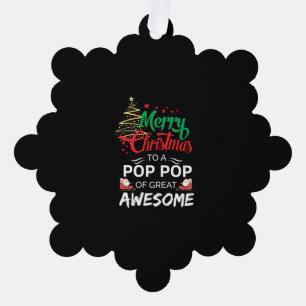 Merry Christmas to a Pop Pop of Great Awesome Tree Decoration Card