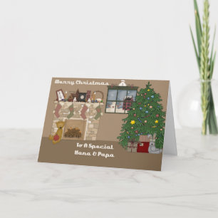 Merry Christmas To A Special Nana & Papa Holiday Card