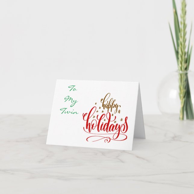 MERRY CHRISTMAS TO A SPECIAL "TWIN" CARD (Front)