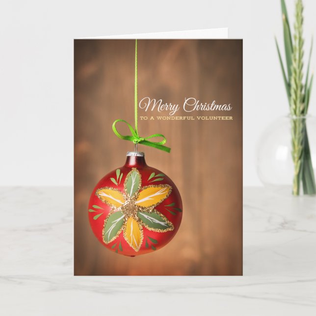 Merry Christmas to a Wonderful Volunteer Holiday Card (Front)