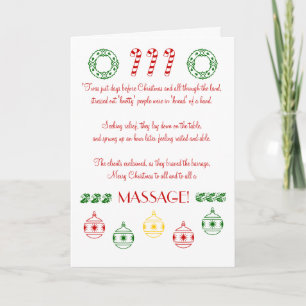 Merry Christmas to All and to All a MASSAGE! Holiday Card