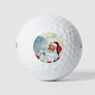 Merry Christmas to All (Retro Santa Claus)  Golf Balls