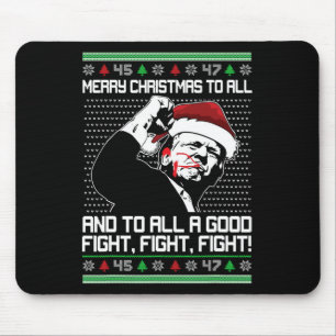Merry Christmas To All Santa Trump President Ugly Mouse Mat