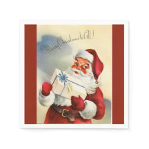 Merry Christmas to All Vintage Santa Paper Napkin