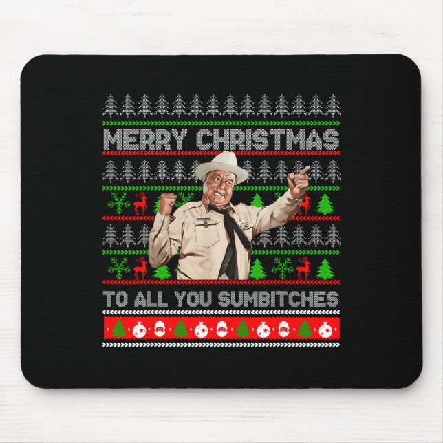 Merry Christmas To All You Sumes Ugly Sweater Retr Mouse Mat (Front)