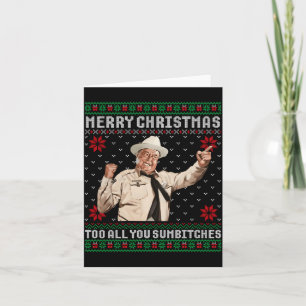 Merry Christmas To All You Sumes Ugly Sweater Vint Card