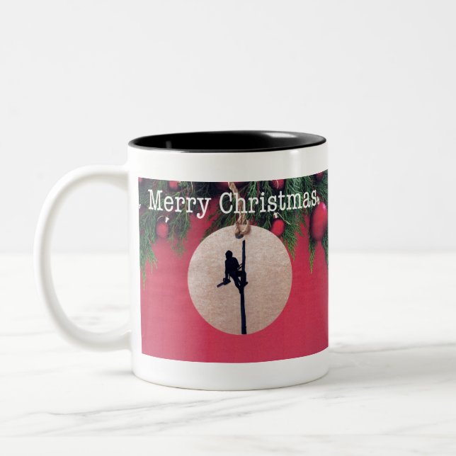 Merry Christmas to Arborist and Tree Surgeons. Two-Tone Coffee Mug (Left)