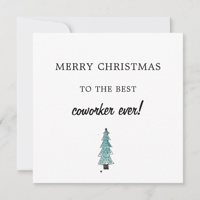 merry Christmas to best coworker/boss Xmas tree Holiday Card (Front)