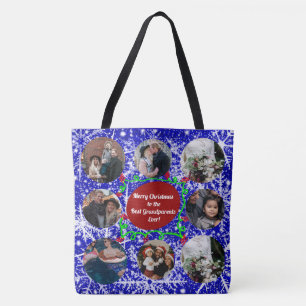 Merry Christmas to Best Grandparents, 8 Photos, 2 Tote Bag